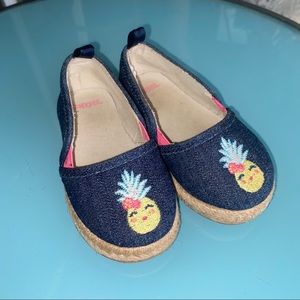 Gymboree denim espadrille pineapple shoes